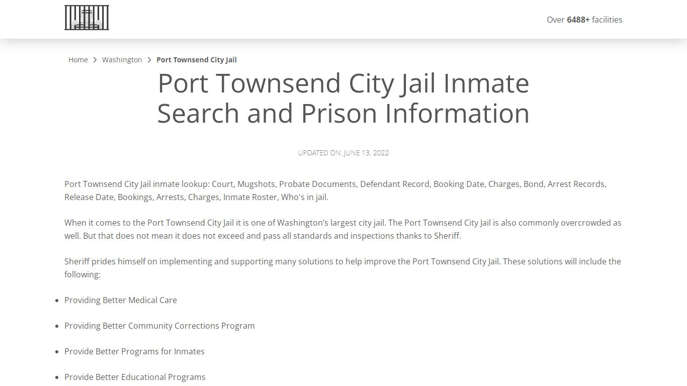 Port Townsend City Jail Inmate Search, Visitation, Phone ...