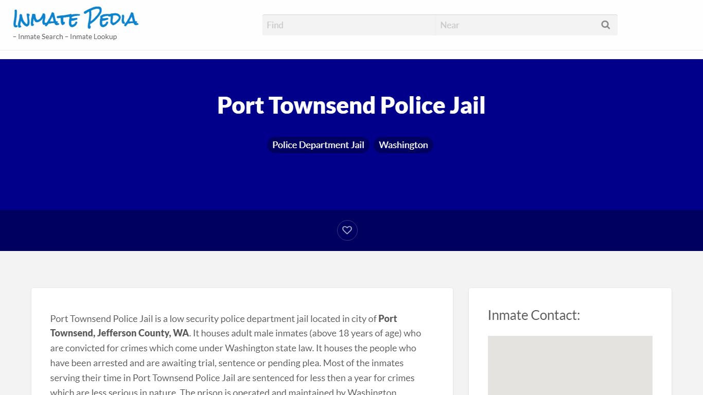 Port Townsend Police Jail – Inmate Pedia – Inmate Search ...