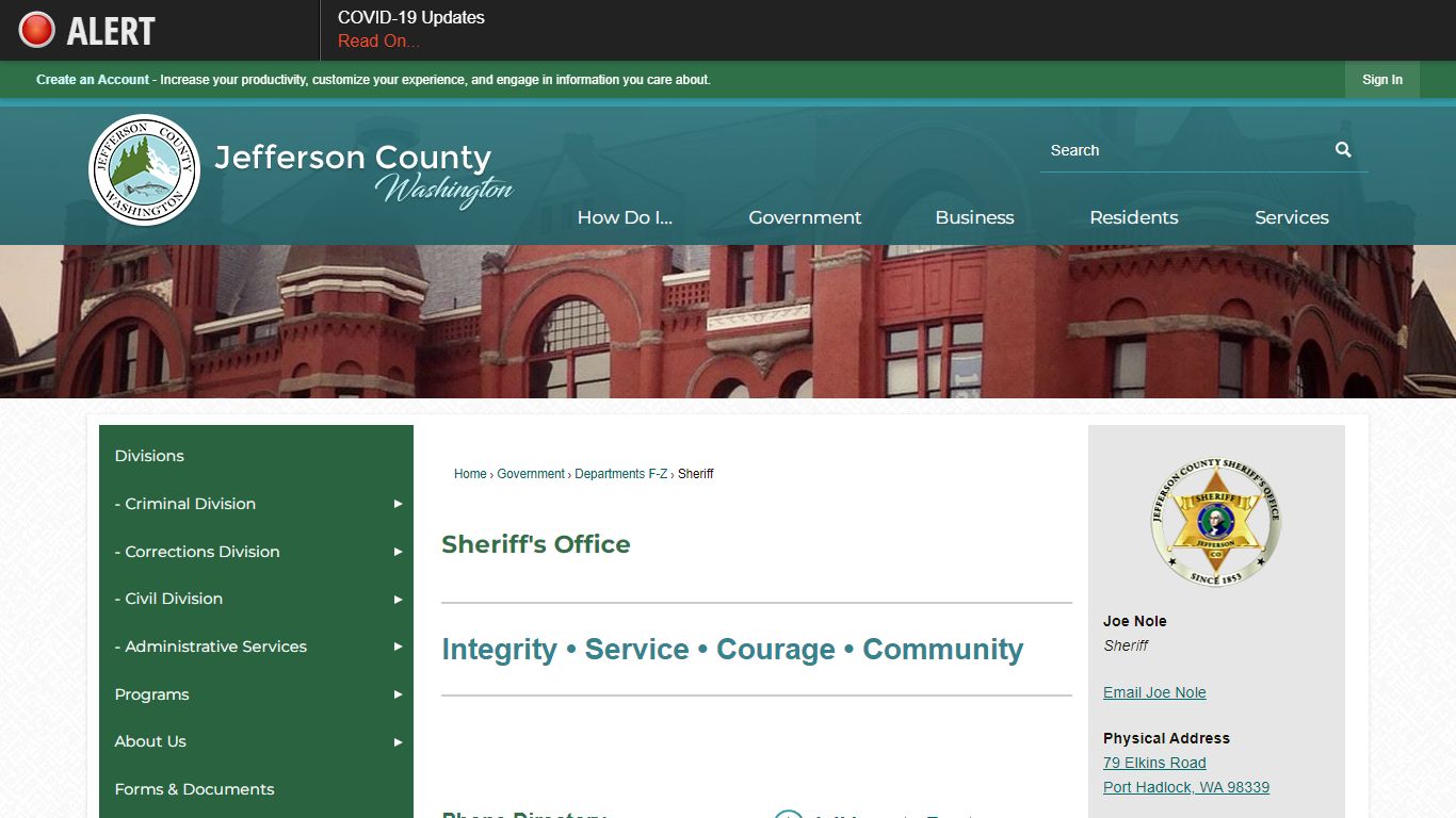 Sheriff's Office | Jefferson County, WA